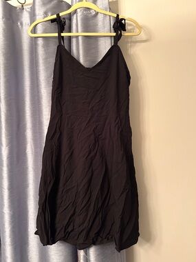 GAP Black Slip Dress with Tie Shoulder Straps